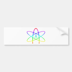 Pegatina Para Coche Símbolo del ateo del arco iris