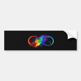 Pegatina Para Coche Símbolo infinito con pluma arco iris
