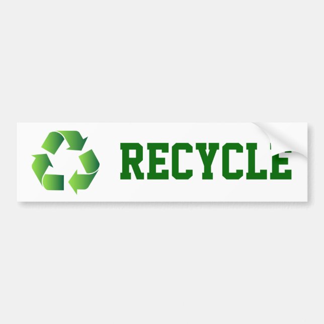 Pegatina Para Coche Símbolo verde de reciclaje (Frente)