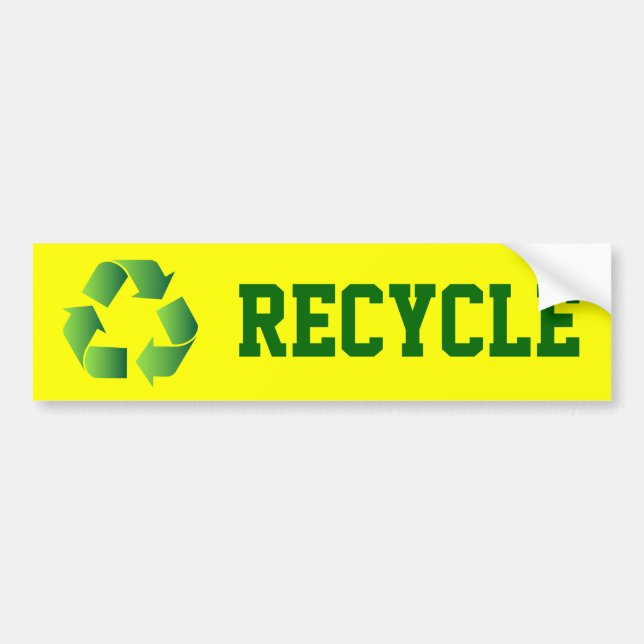 Pegatina Para Coche Símbolo verde de reciclaje (Frente)
