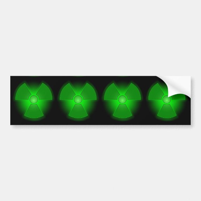 Pegatina Para Coche Símbolo verde divertido de la radiactividad que (Frente)