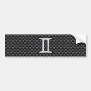 Pegatina Para Coche Símbolo zodiaco gemini estilo fibra de carbono car