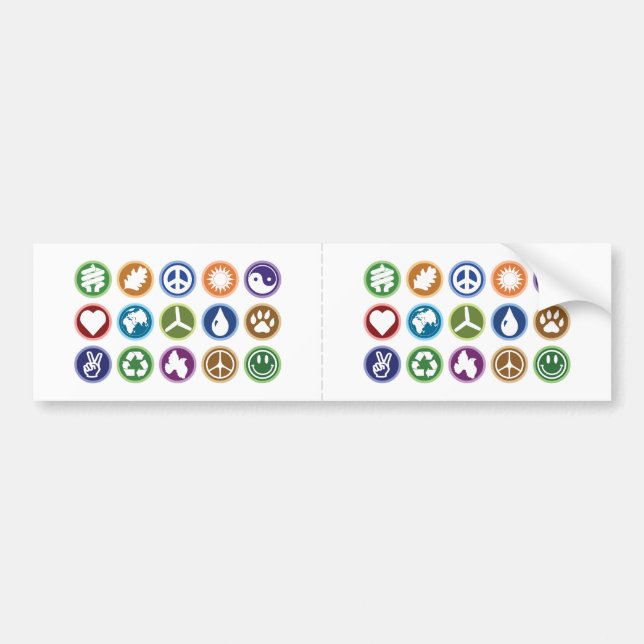 Pegatina Para Coche Símbolos de Eco (Frente)