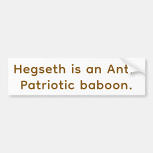 Pegatina Para Coche simio antipatriótico Hegseth Hankamer Artjunkhaus