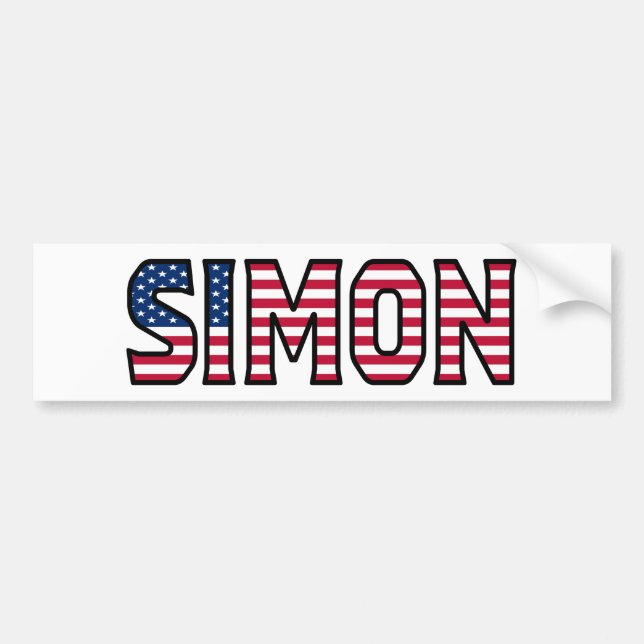 Pegatina Para Coche Simon Name Vorname Estados Unidos Aufkleber Pegati (Frente)