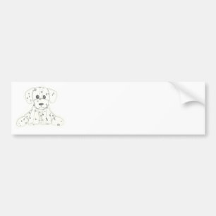 Pegatina Para Coche simple garabato de perro dálmata negro blanco para