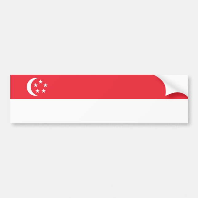 Pegatina Para Coche Singapore Flag (Frente)