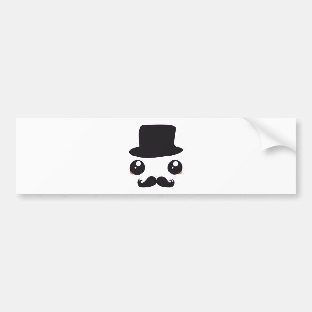 Pegatina Para Coche Sir Kawaii Moustache Holmes (Frente)