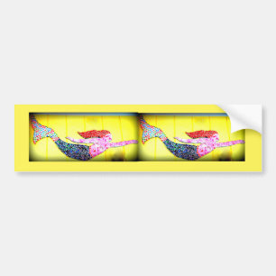 Pegatina Para Coche sirenas rosadas del mosaico a bordo