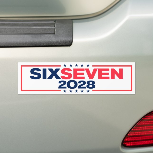 Pegatina Para Coche Six Seven 67 for President 2028 Funny (en coche)