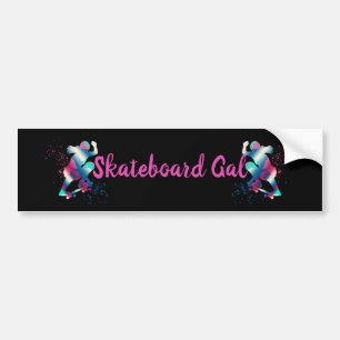 Pegatina Para Coche Skateboarder femenino