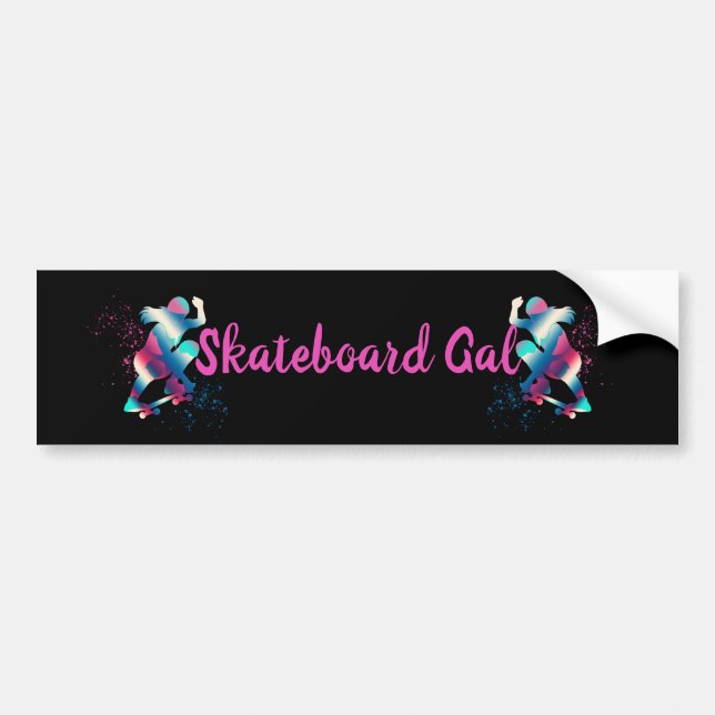 Pegatina Para Coche Skateboarder femenino (Frente)