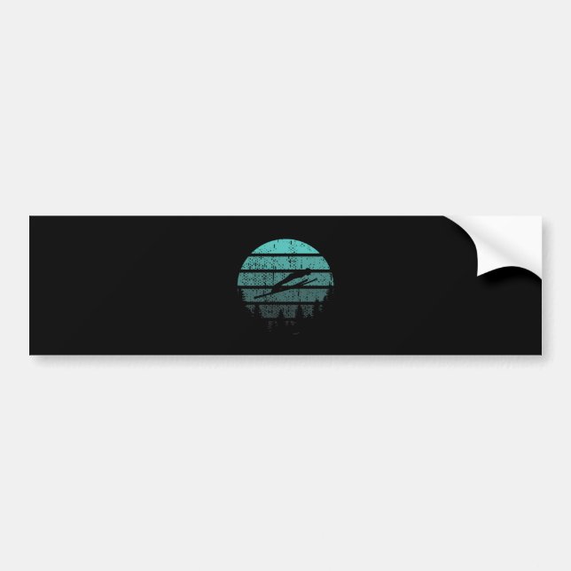Pegatina Para Coche Ski Jumper Ski Jumping Retro (Frente)