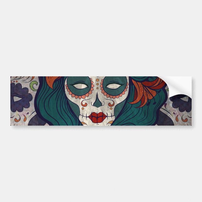Pegatina Para Coche Skull Ladies (Frente)