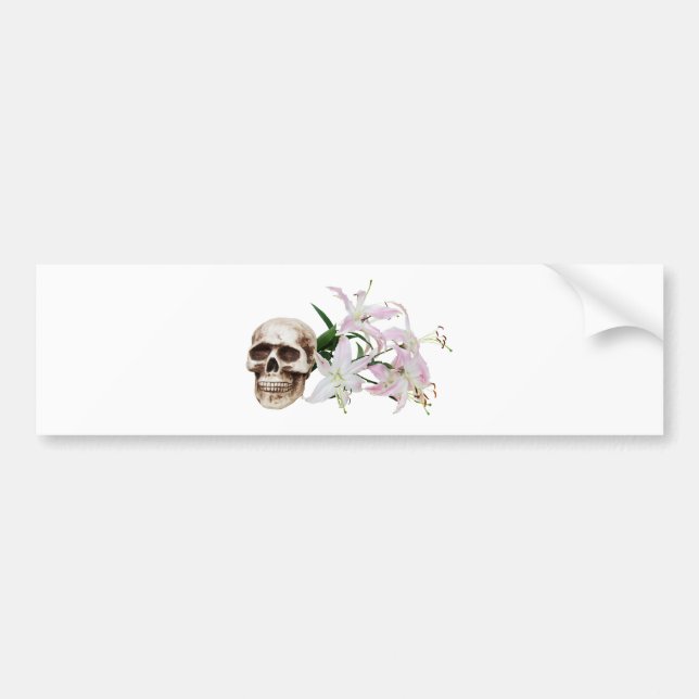 Pegatina Para Coche SkullFlowers051409 (Frente)