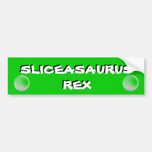Pegatina Para Coche Sliceasaurus Rex Carrito de Golf Divertido (Frente)