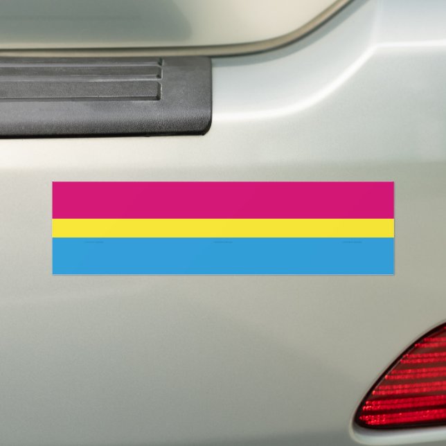 Pegatina Para Coche SlipperyJoe bandera pansexual del orgullo amarillo (en coche)