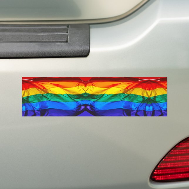 Pegatina Para Coche SlipperyJoe's artistic Wave Gay Pride Flag gifts L (en coche)