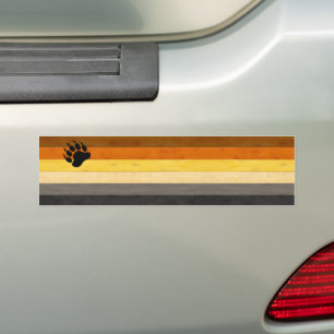 Pegatina Para Coche SlipperyJoe's Bear Pride flag wooden Brotherhood f