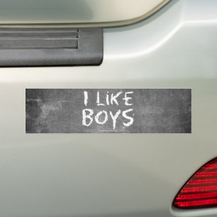 Pegatina Para Coche SlipperyJoe's I Like Boys sucia Chalkboard escribi