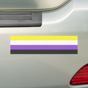 Pegatina Para Coche SlipperyJoe's Nonbinary Pride Flag gay gifts LGBTQ