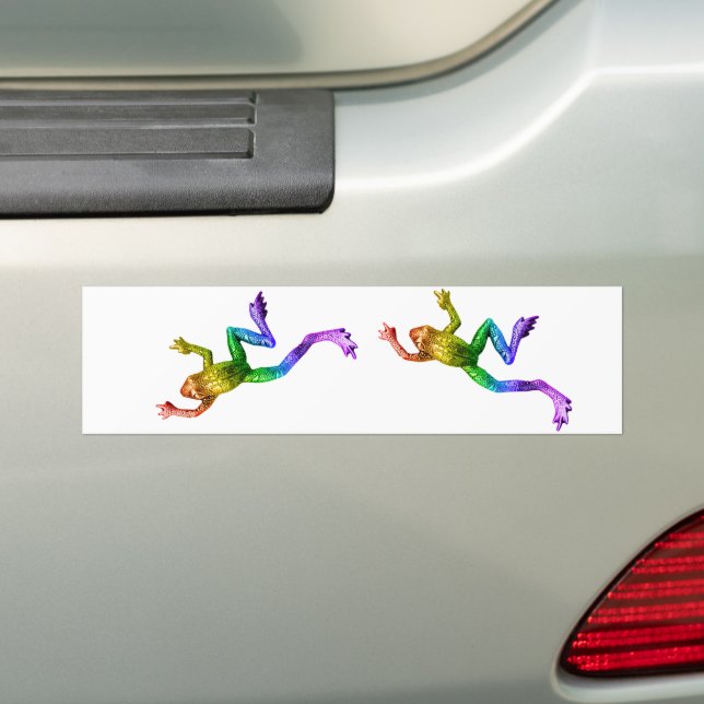 Pegatina Para Coche SlipperyJoe's Pride Frog animal crawling rainbow  (en coche)