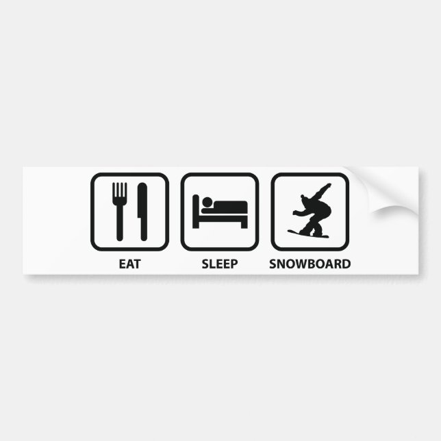Pegatina Para Coche Snowboard de dormir cómodo (Frente)