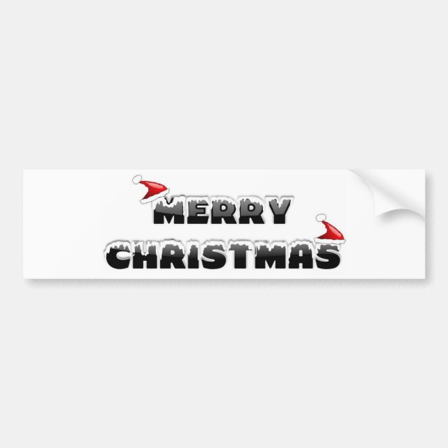 PEGATINA PARA COCHE SNOWY MERRY NAVIDAD (Frente)