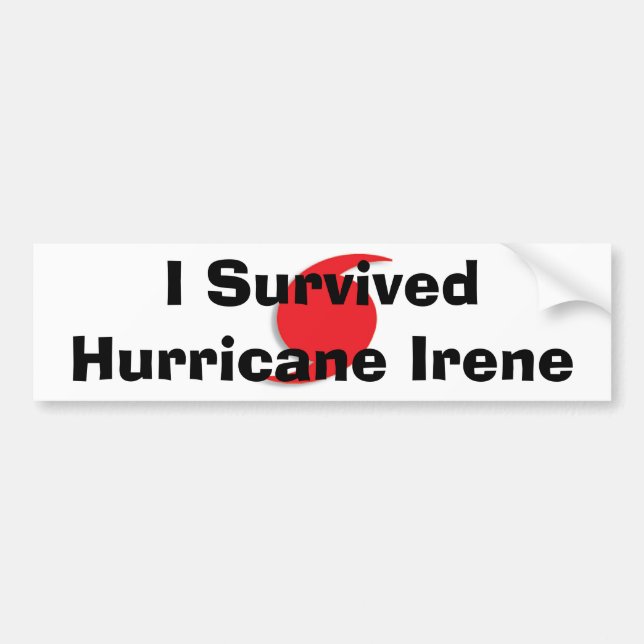 Pegatina Para Coche Sobreviví el bumpersticker de Irene (Frente)