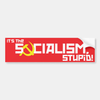 Pegatina Para Coche Socialismo estúpido - rojo