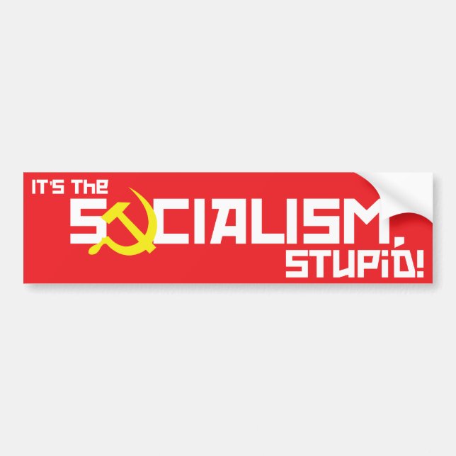 Pegatina Para Coche Socialismo estúpido - rojo (Frente)