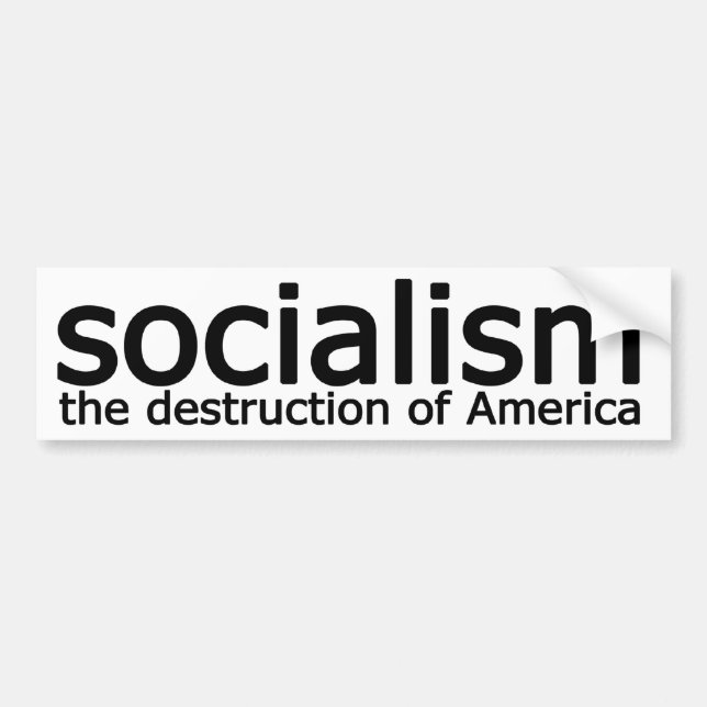 Pegatina Para Coche Socialismo - La destrucción de Estados Unidos (Frente)