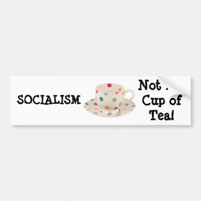 Pegatina Para Coche ¡SOCIALISMO, no mi taza de té! (Frente)