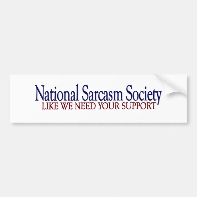 Pegatina Para Coche Sociedad nacional del sarcasmo (Frente)
