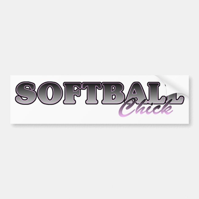 Pegatina Para Coche Softball Chick (Frente)