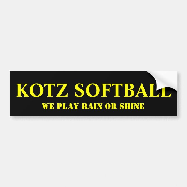 PEGATINA PARA COCHE SOFTBALL DE KOTZ (Frente)