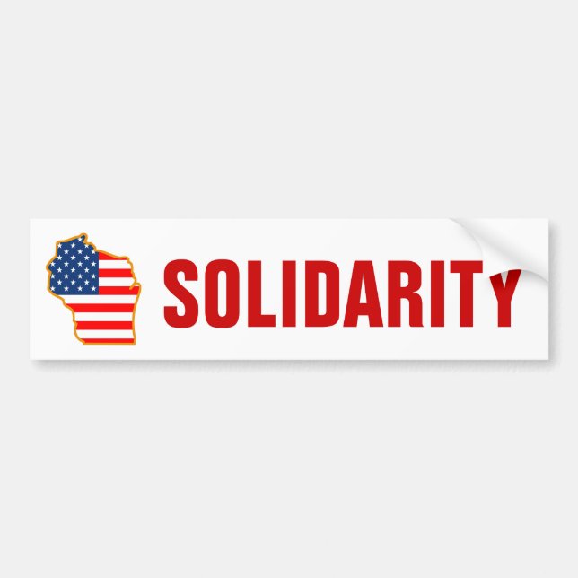 Pegatina Para Coche Solidaridad con los trabajadores de Wisconsin (Frente)