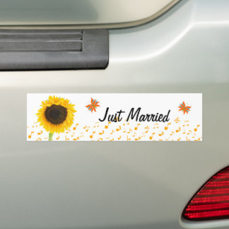 Pegatina Para Coche Solo mariposa de girasol casada