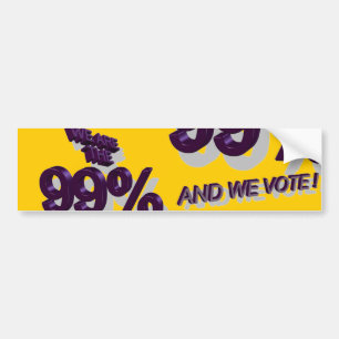 PEGATINA PARA COCHE ¡SOMOS EL 99% Y VOTAMOS!