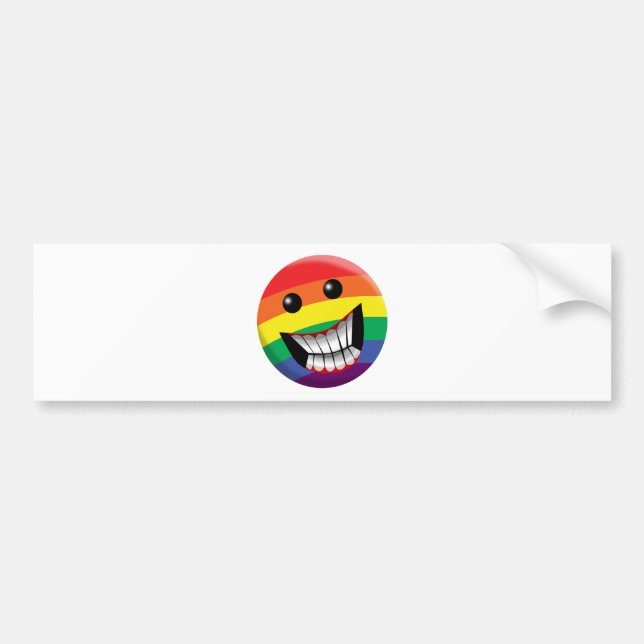 Pegatina Para Coche Sonrisa del arco iris (Frente)