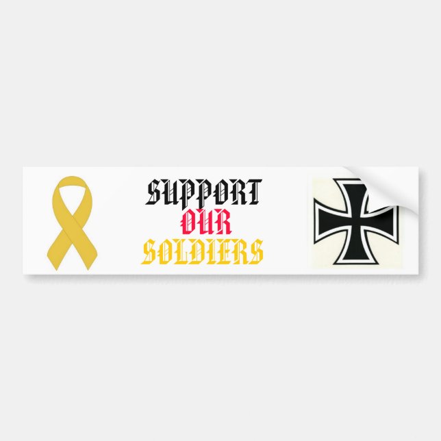 PEGATINA PARA COCHE SOPORTE OUR SOLDIERS (Frente)