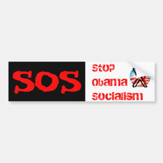 Pegatina Para Coche SOS, Detengan el Socialismo Obama