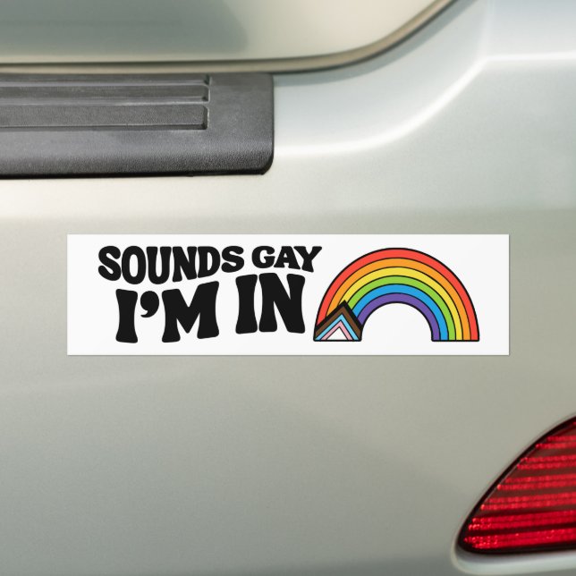Pegatina Para Coche Sounds Gay I'm In LGBTQ Pride (en coche)