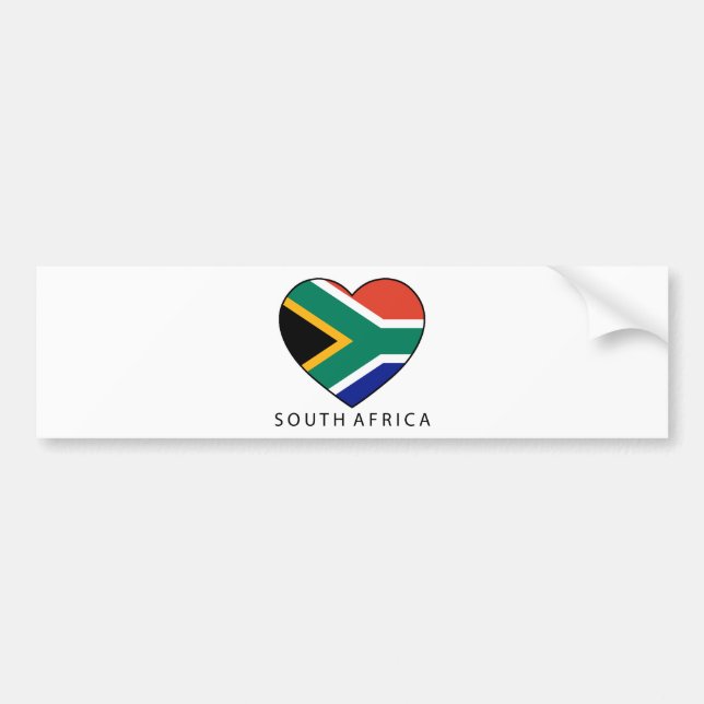 Pegatina Para Coche South Africa Heart with black SOUTH AFRICA (Frente)