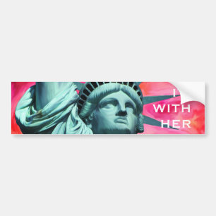 Pegatina Para Coche Soy con ella - señora Liberty - estatua de la