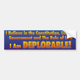 Pegatina Para Coche ¡Soy deplorable!