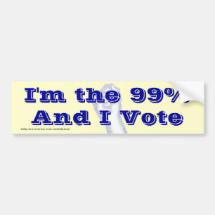 Pegatina Para Coche Soy el bumpersticker del 99% (y yo vote)