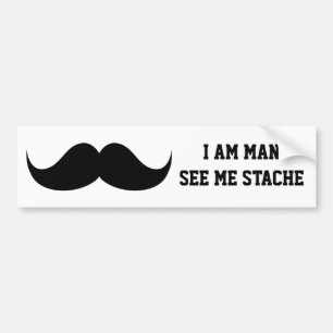 Pegatina Para Coche Soy hombre me veo bigote del bigote del stach