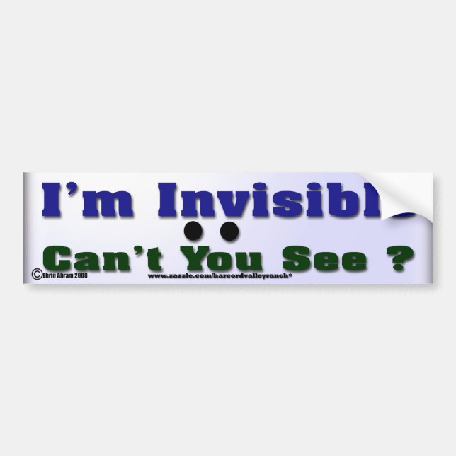 Pegatina Para Coche Soy invisible (Frente)