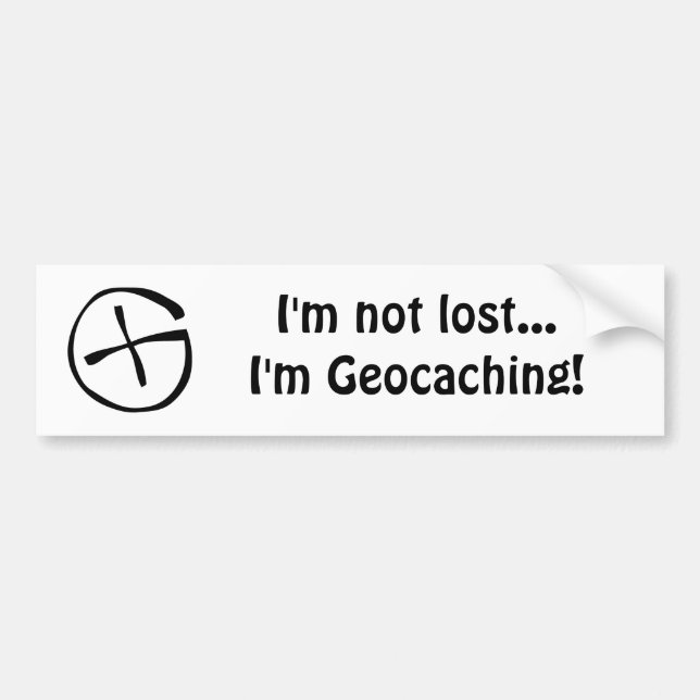 Pegatina Para Coche ¡Soy no perdido… yo soy Geocaching! (Frente)